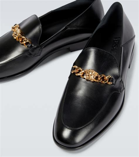 versace brown snake medusa chain loafers|Versace Medusa Chain Leather Loafers .